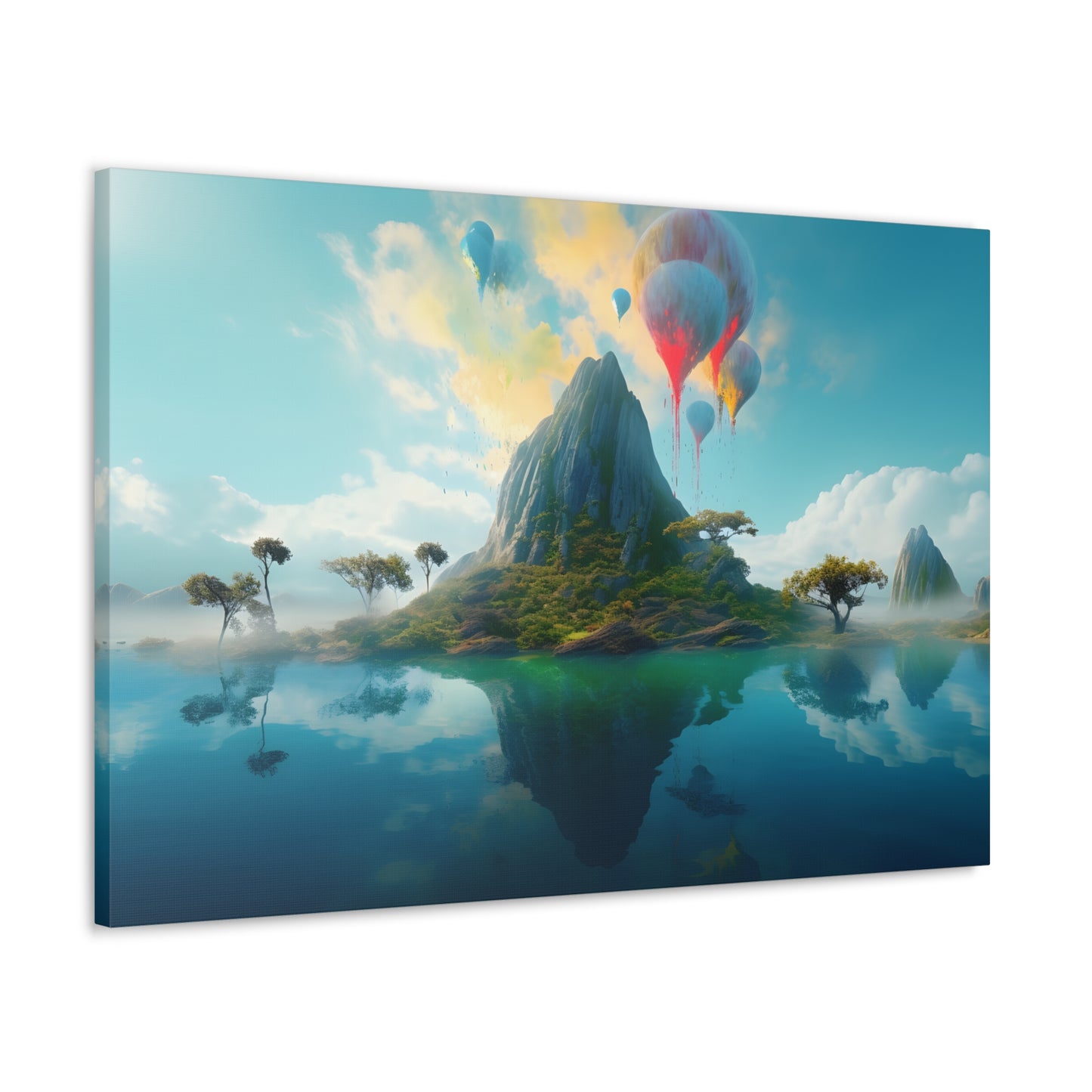 Volcano Island On Glass Lake