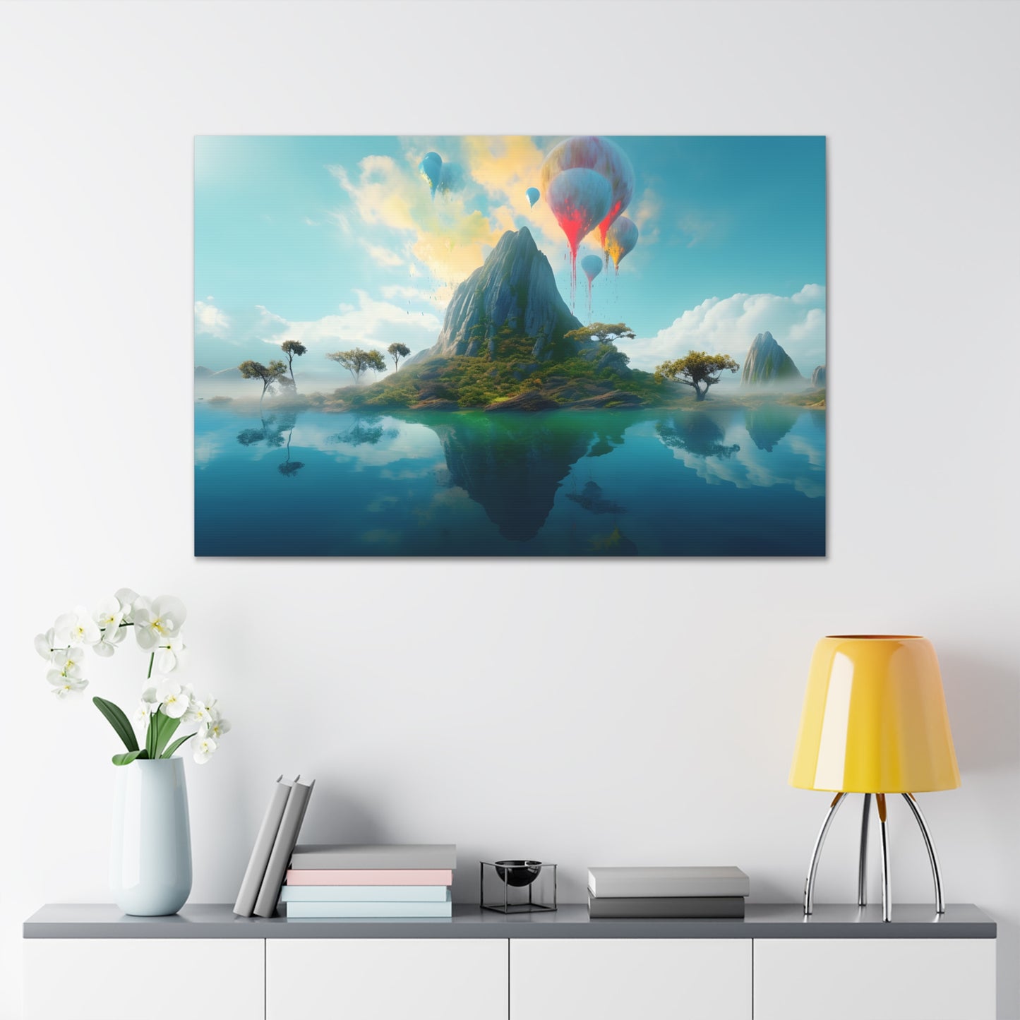 Volcano Island On Glass Lake