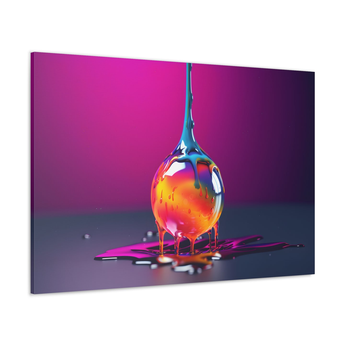 Vibrant Neon Blown Glass Drop