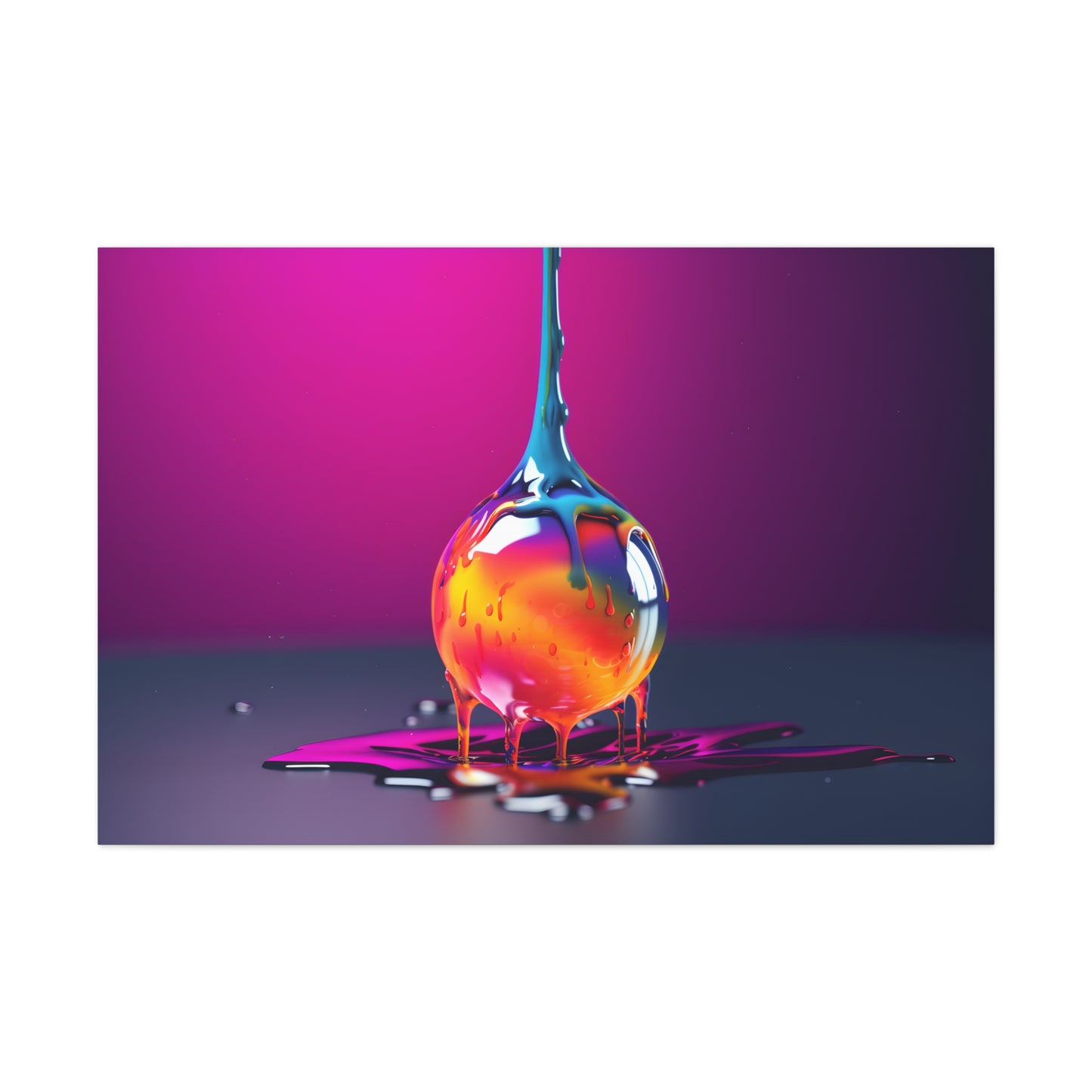 Vibrant Neon Blown Glass Drop