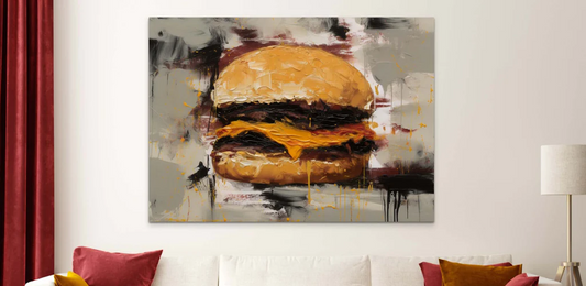 Abstract Art American Cheeseburger by Wall Art Dream Company