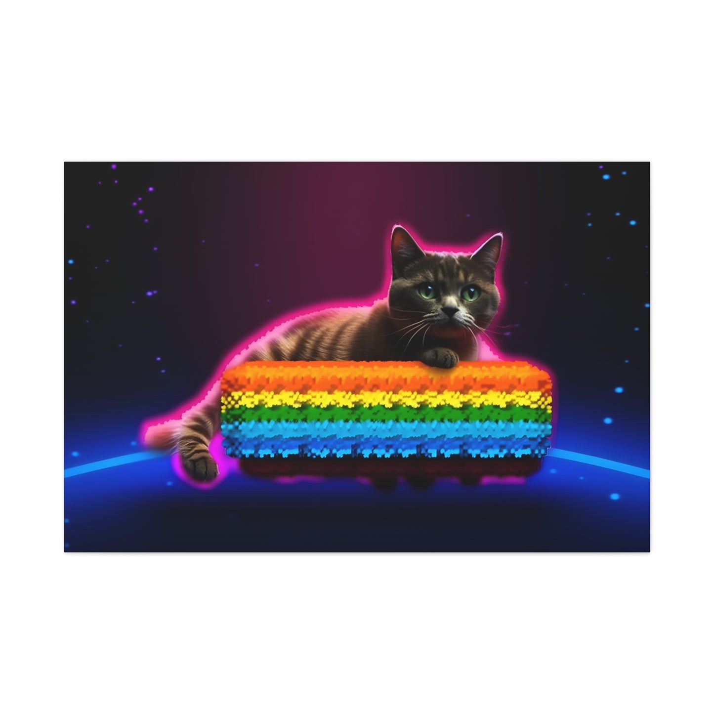 Neon Rainbow Wonder Cat