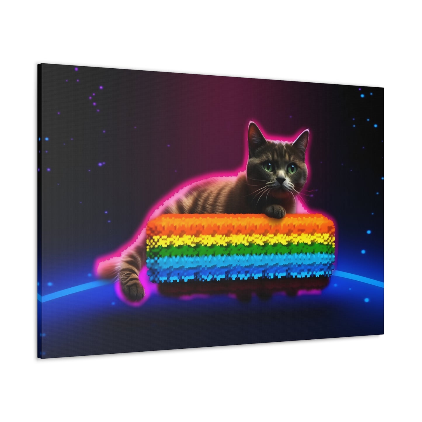 Neon Rainbow Wonder Cat