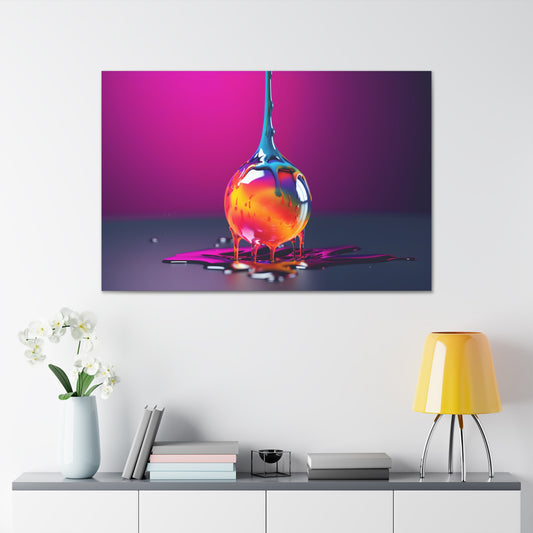 Vibrant Neon Blown Glass Drop