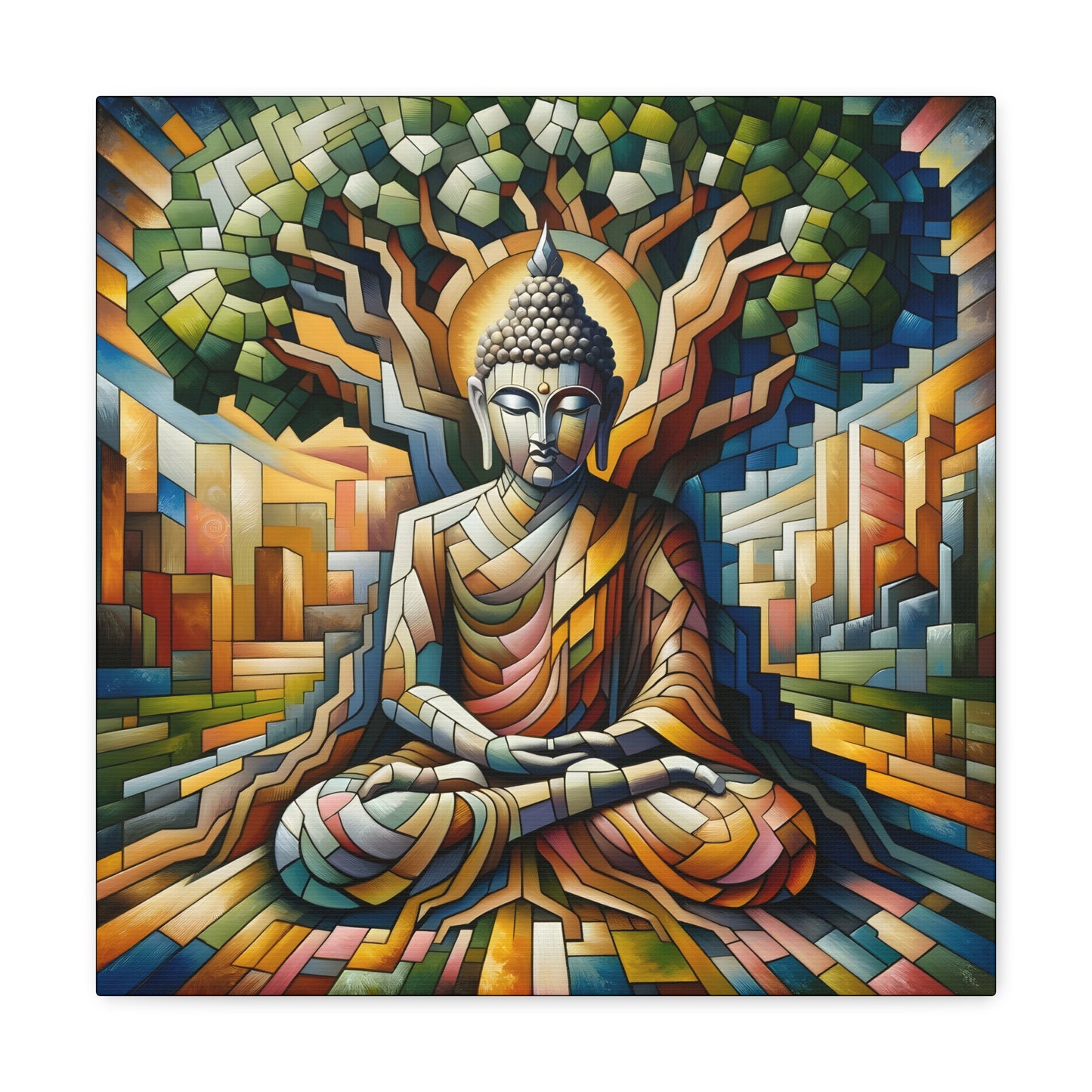 Vibrant Buddha Beneath The Bodhi Tree
